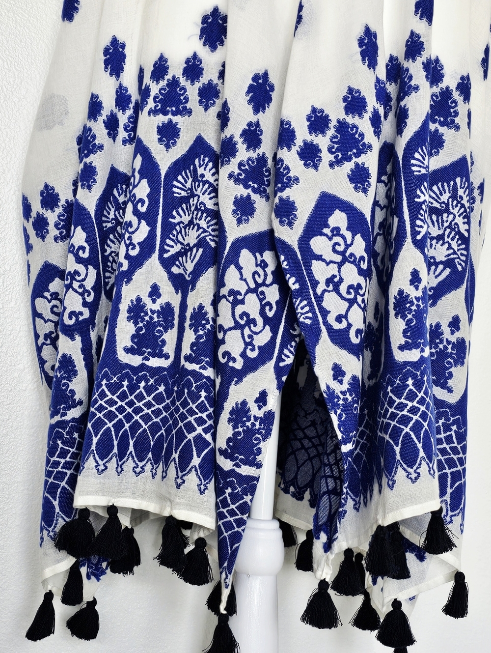 J Crew Blue & White Boho Beach Kimono Cover-Up - Picture 8 of 9